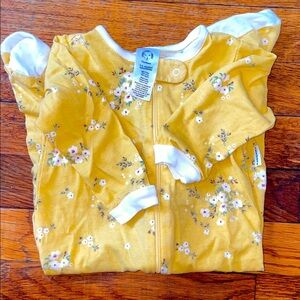 Yellow Floral Baby Onesie